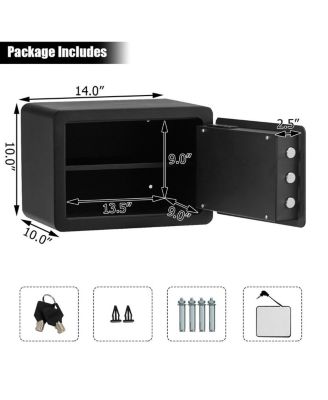 2-Layer Security Safe Deposit Box with Inner LED Light