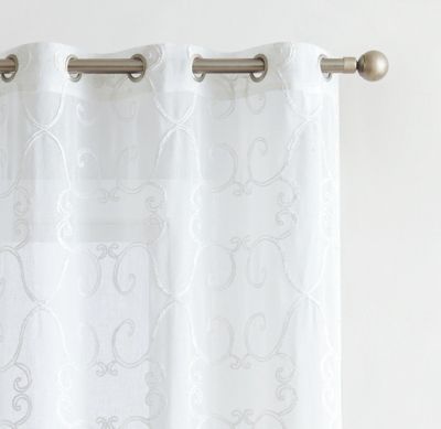 Sophia Linen Look 76" W x 84" L Grommet Window Panel Set