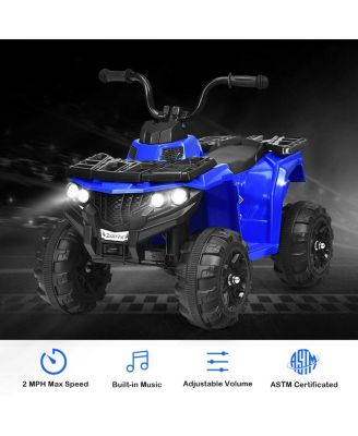 6V Battery Powered Kids Ride On ATV 4-Wheeler Quad w/ MP3 & LED Headlight Blue