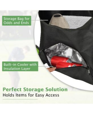 Golf Push Pull Cart with Foot Brake-Green