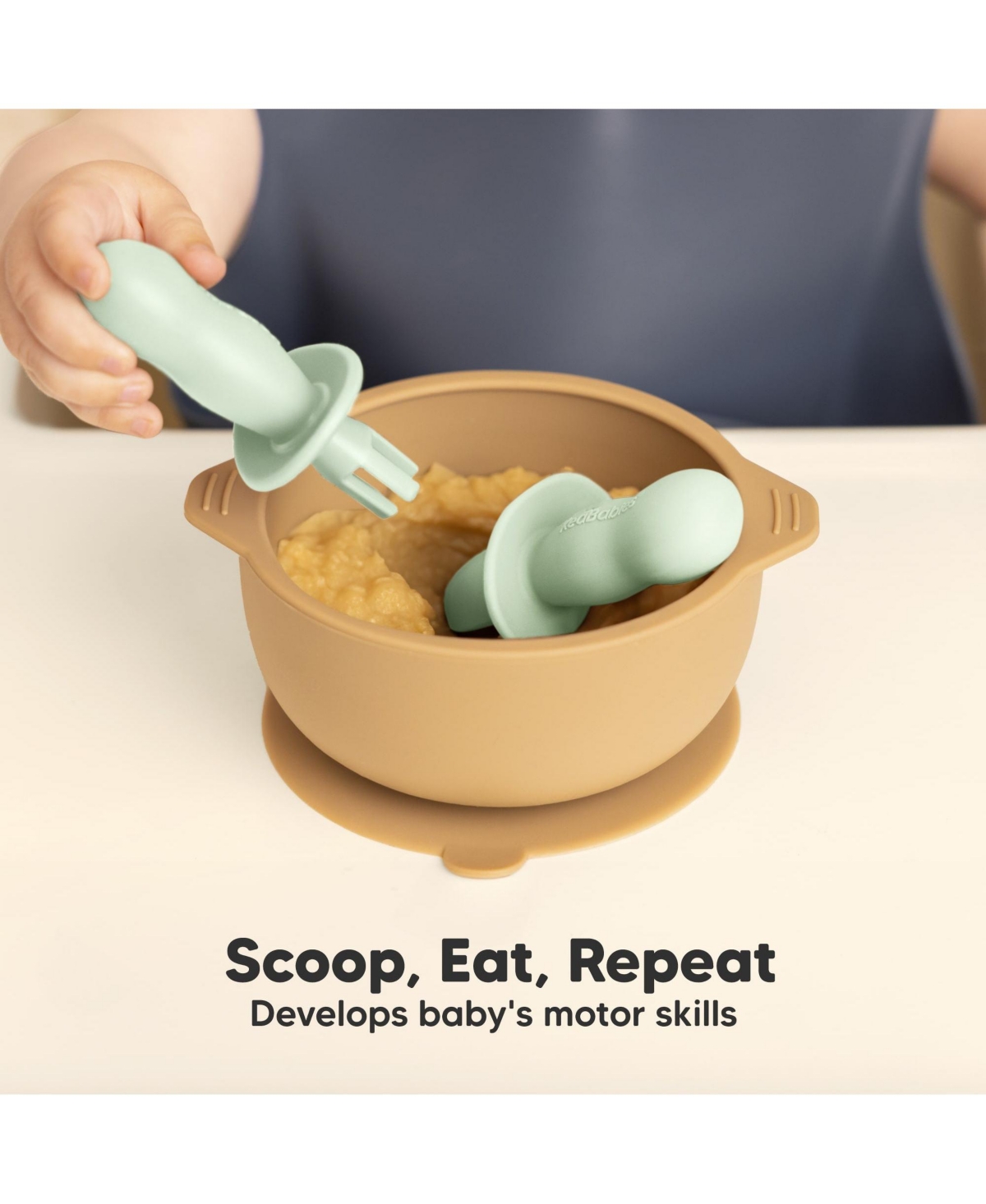 KeaBabies 4-Pack Prep Baby Spoons & Forks Set, Self Feeding Baby Utensils 6-18 Months, Silicone Blw Baby Feeding Set, Bpa-Free