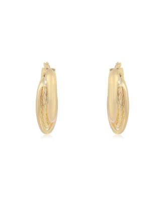 Triple Braided Gold Hoops 14K Gold
