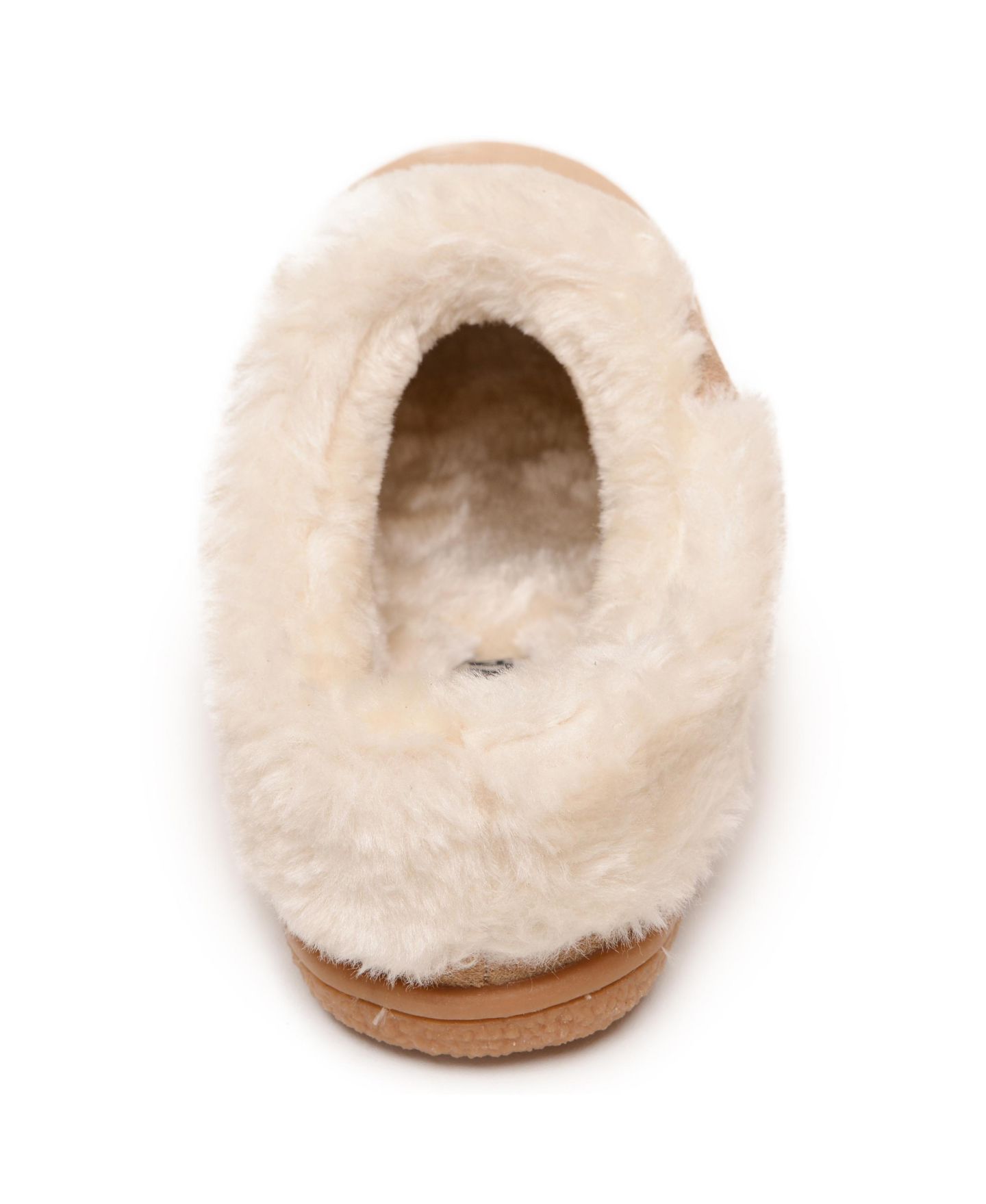Женские тапочки Minnetonka Camp Collar Scuff Slippers, цвет: Коричный — фото 4