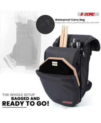 Drum Practice Pad Set 12" Adjustable Snare Drumming Stand Double Sided Silent Drummer Kit