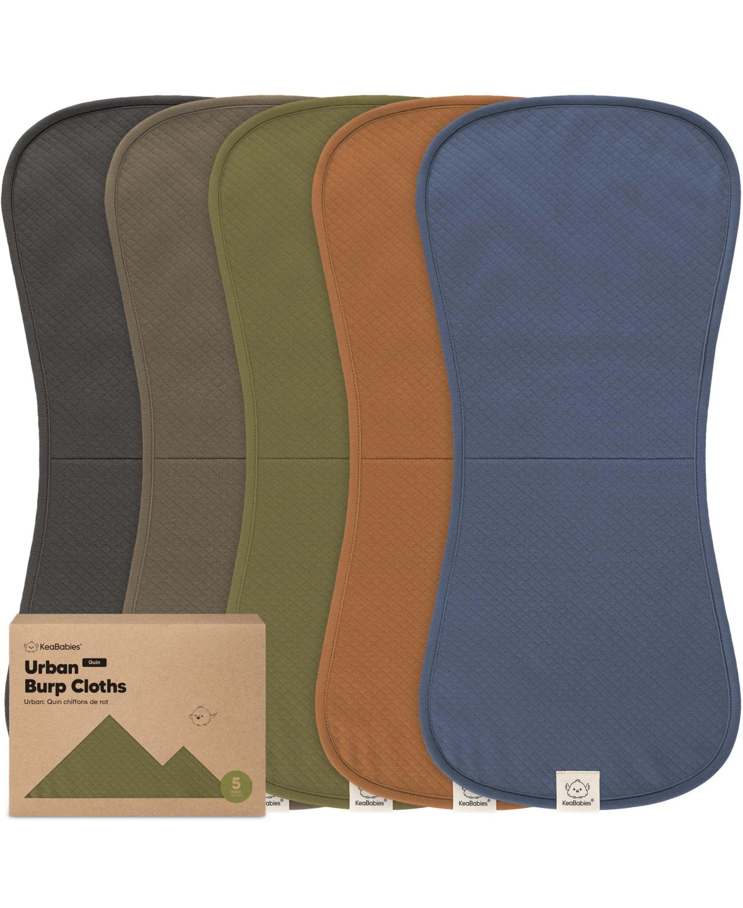 5pk Quin Baby Burp Cloths for Boys, Girls, Large Absorbent Cotton Burping Cloths for Babies, Newborns