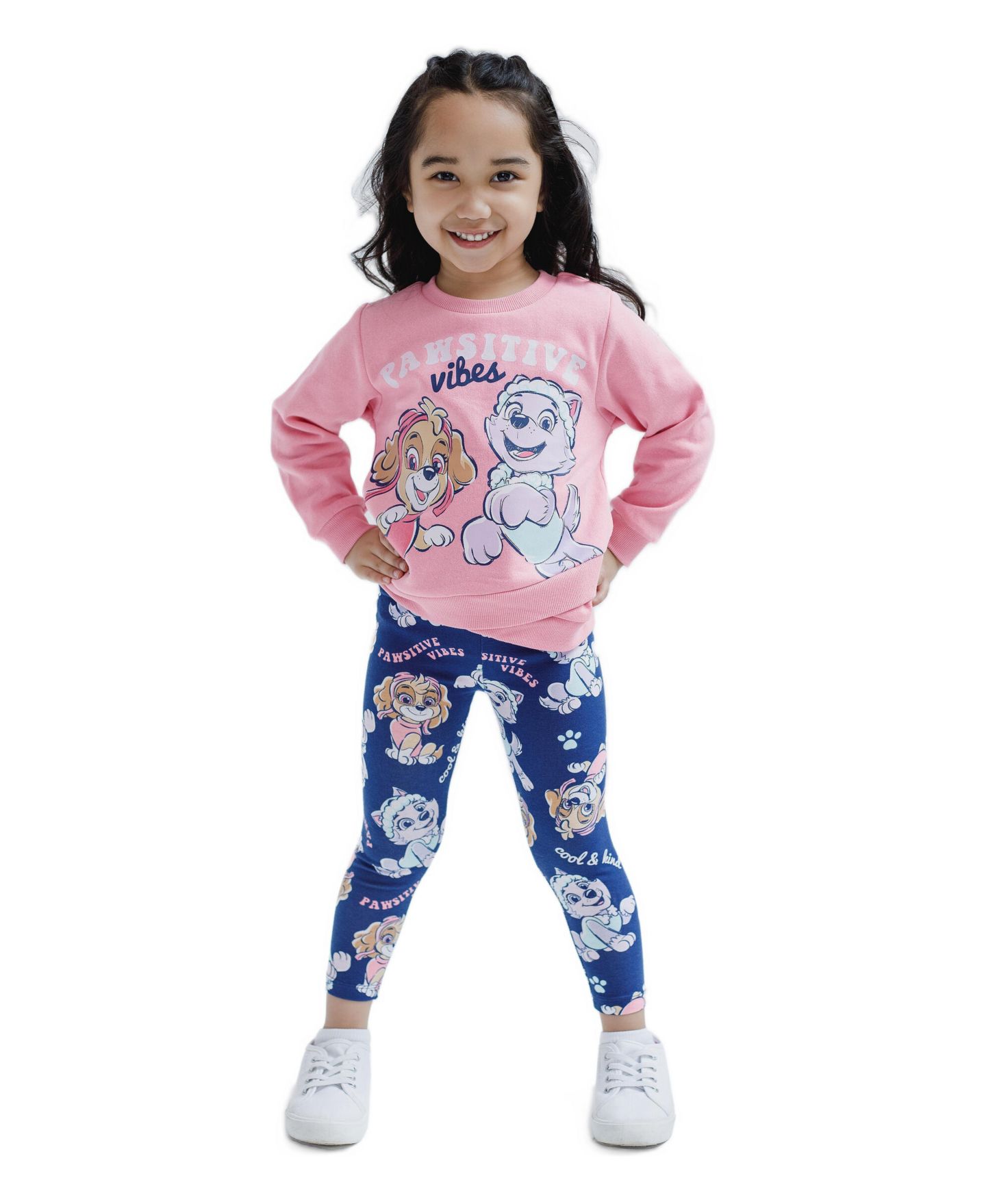 Комплект Paw Patrol Fleece 2-Piece Sweatshirt and Leggings Set для девочек, цвет: Розовый / Тёмно-синий — фото 2