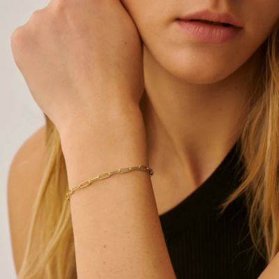 Elegant Gold Paperclip Link Bracelet