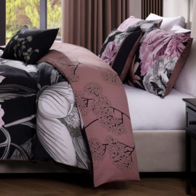 Midnight Meadow Bedding 100% Cotton 5 Piece Queen Size Reversible Comforter Set