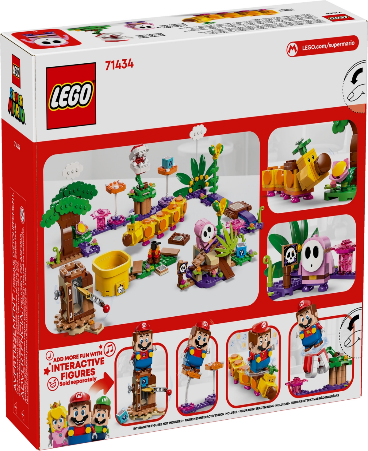 Lego Super Mario Soda Jungle Maker Set, Wiggler Toy And Mario Playset 71434, 598 Pieces In Multi Color