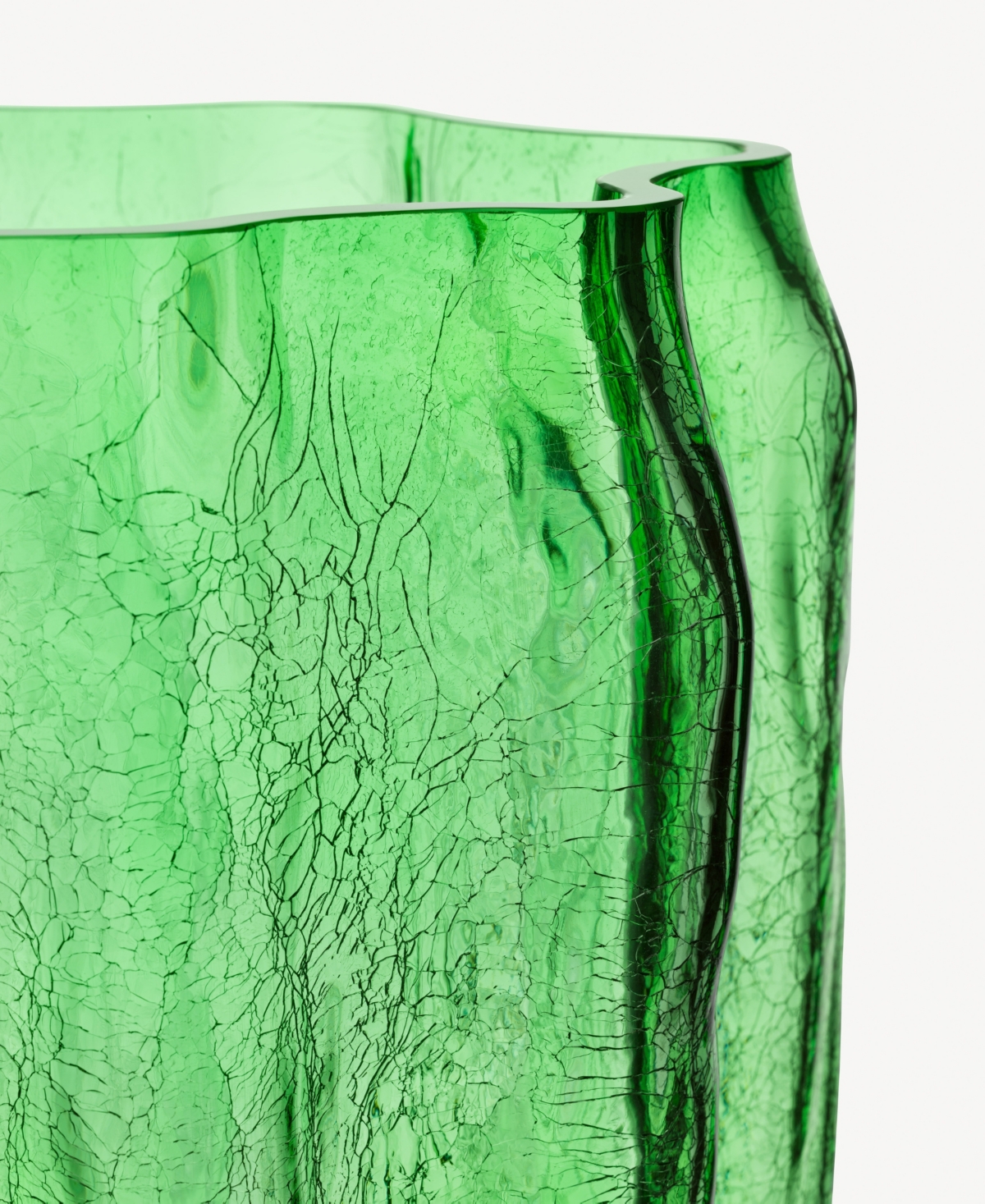 Kosta Boda Crackle Vase, Extra Large In Green