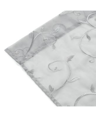 Premium Embroidered Swirl Vine Curtains - Sheer Curtains for Living Room, Bedroom, Kitchen - 52" x 108" - Gray, 2 Panels
