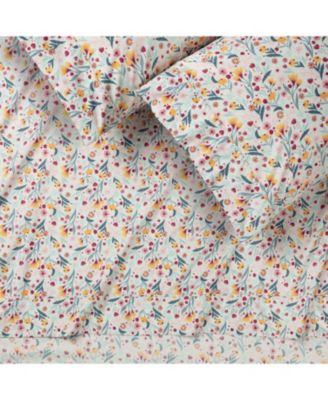 Premium Ceramic Leaves Botanical Print Ultra Soft Microfiber 4-Pc. Sheet Set