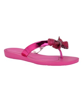 【GUESS】Tata Sparkle Botai Flipflop Sandals GUESS Women's Tata EVA Sparkle Bow Flip Flop Sandals - Macy's