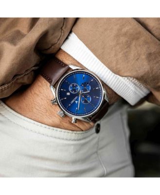 Men's The Chrono S2 40mm Stainless Steel Watch with Italian Leather Strap