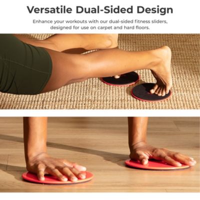 Dual-Sided Core Exercise Disks (Pair), Lightweight and Portable, Perfect for Abdominal, Core Workouts