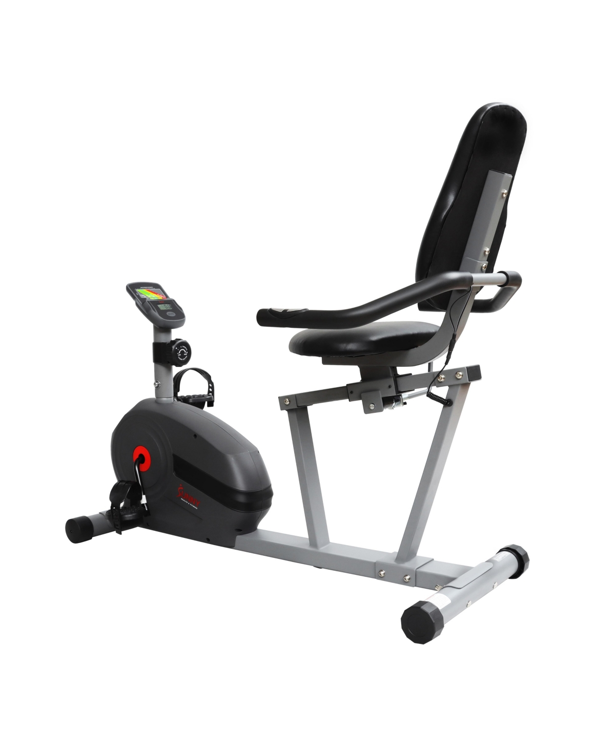 Sunny Health & Fitness Essentials Series Magnetic Smart Recumbent Bike with Exclusive SunnyFit App Enhanced Bluetooth Connectivity - Sf-RB422903 - Gre