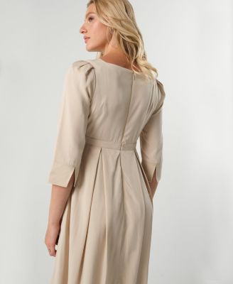 Maternity Empire Waist Nursing Midi Tea Dress in TENCEL (Regular & Petite)