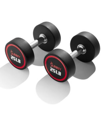 Signature Style Polyurethane Round Dumbbells, 25LBs (Pair)