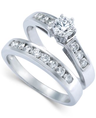 White gold deals engagement set