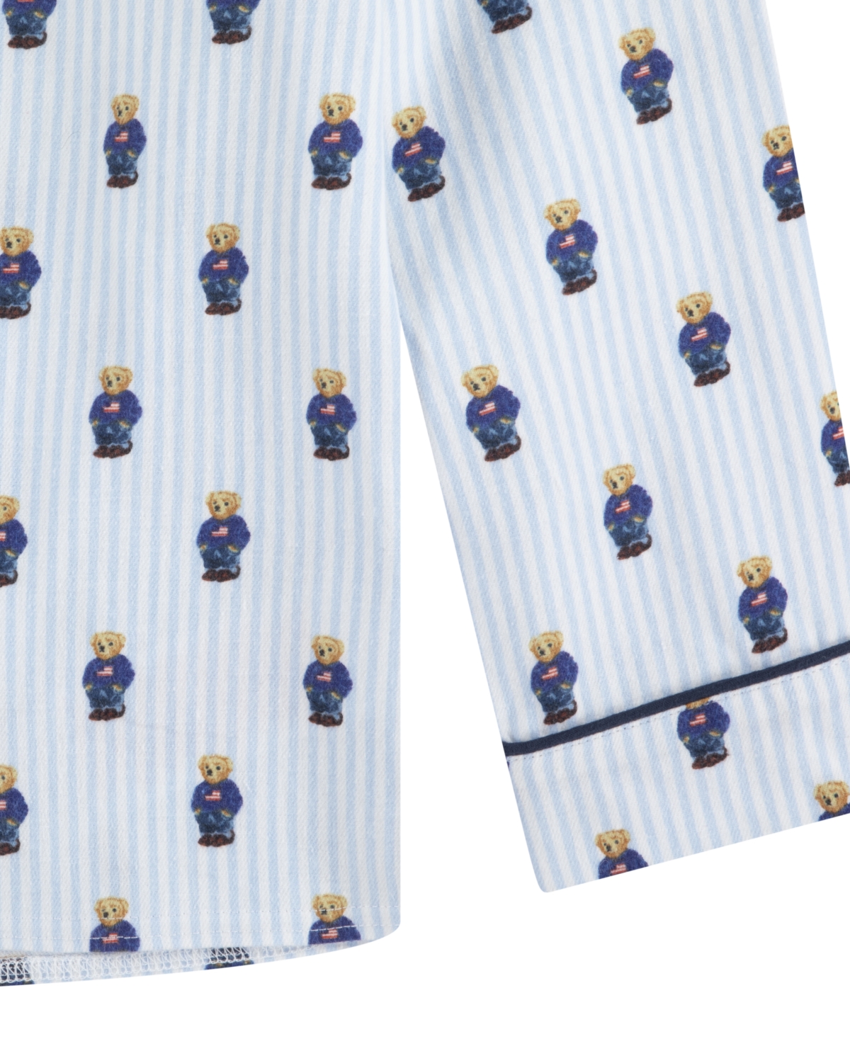 Polo Ralph Lauren Big Polo Bear Long Sleeve and Pant Pajamas, 2-Piece Set -Elite Blue