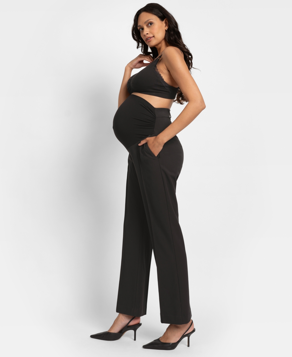 SERAPHINE WOMEN'S OVER BUMP BOOT CUT MATERNITY TROUSERS 