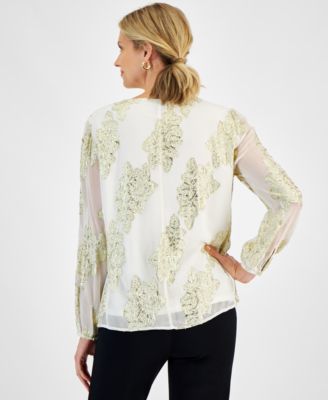 Женская блузка с замочной скважиной из коллекции JM, созданная для Macy's
