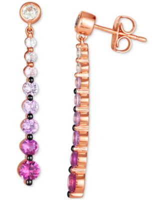 Pink Ombr&eacute; Sapphire (1-1/6 ct. t.w.) & White Sapphire (1/4 ct. t.w.) Drop Earrings in 14k Rose Gold