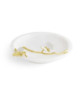 Butterfly Ginkgo Gold Trinket Dish, 9.5" x 8"
