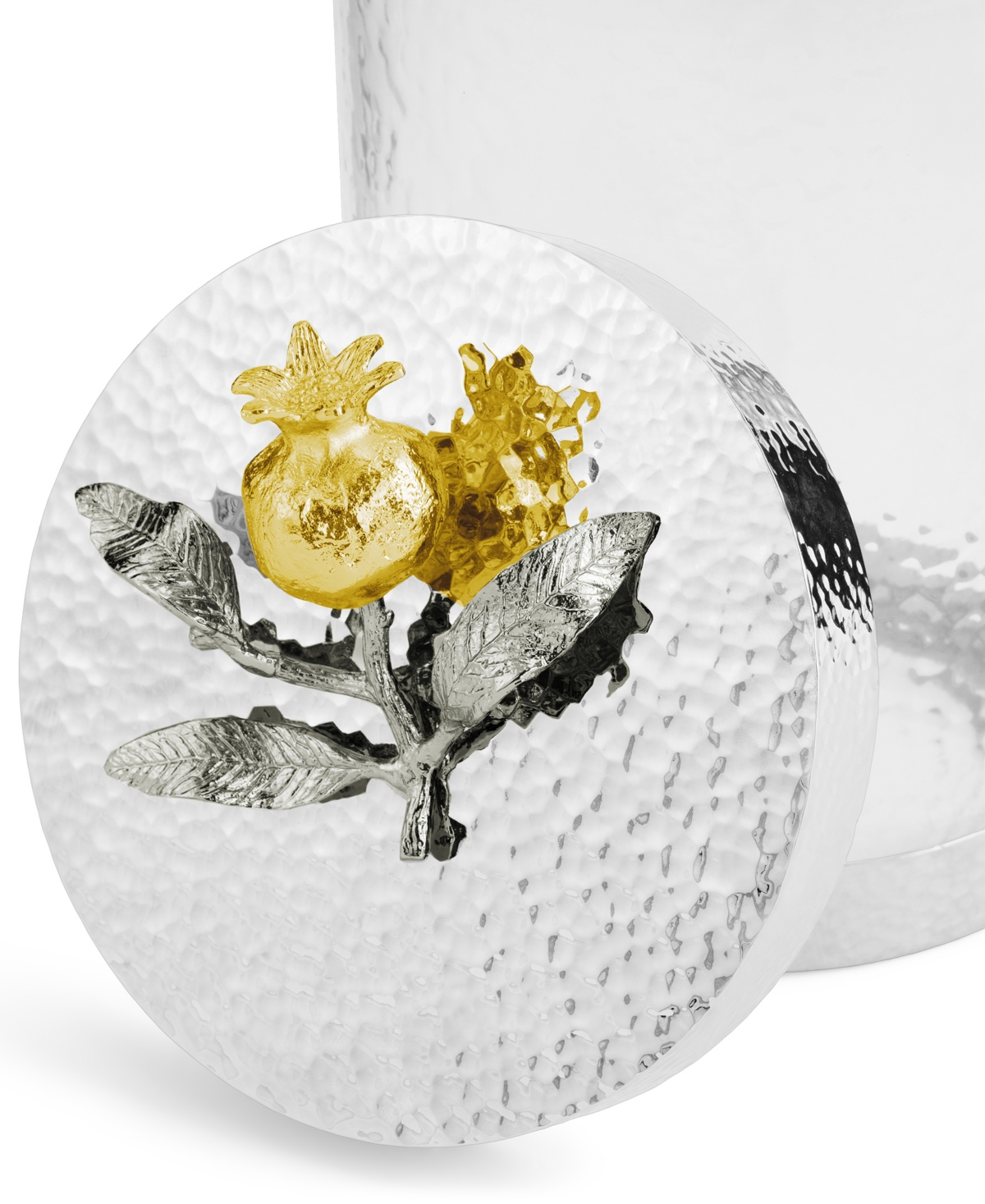 Michael Aram Pomegranate Silver And Gold Small Canister, 5.31" X 5.31" In No Color