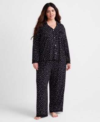 Women's Collared Knit Pajama Set, XS-3X, Created for Macy's