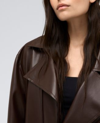 Kenneth Cole Women's Faux-Leather Oversized Raw-Edge Moto