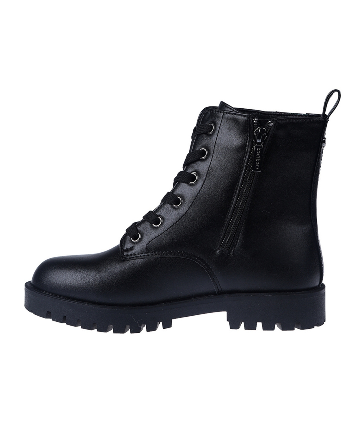 Bebe Little And Big Girls Rhinestone Lace Up Boot In Black