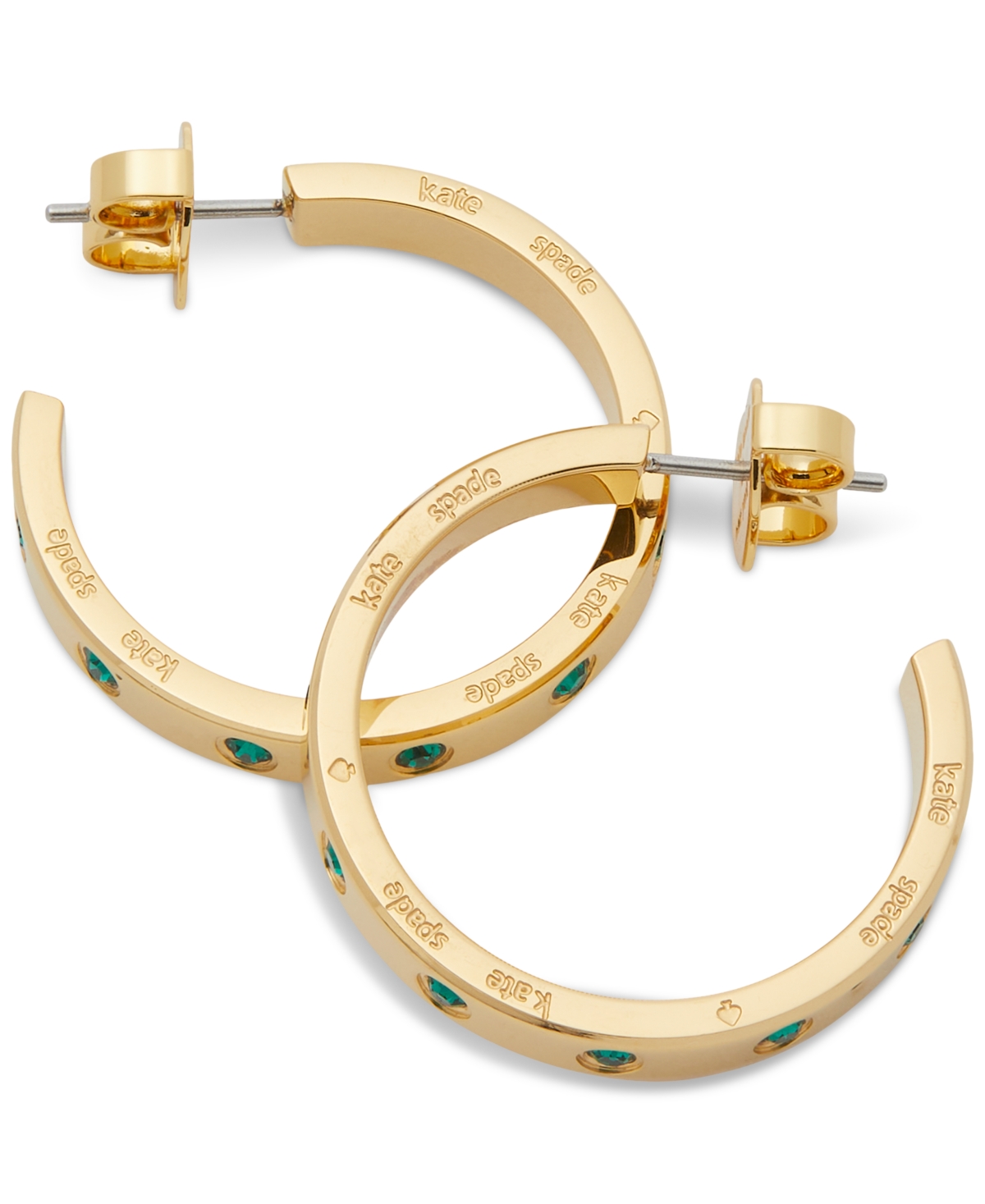 Kate Spade New York Gold-Tone Small Color Pave Hoop Earrings, 1