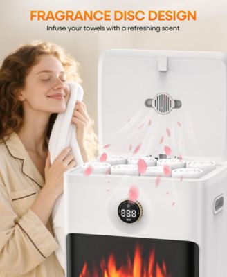 22L LED Display and Flame Effect, Fast Heating, Safety Lock, Timer, and Fragrance Disc Design Electric Towel Warmer Bucket