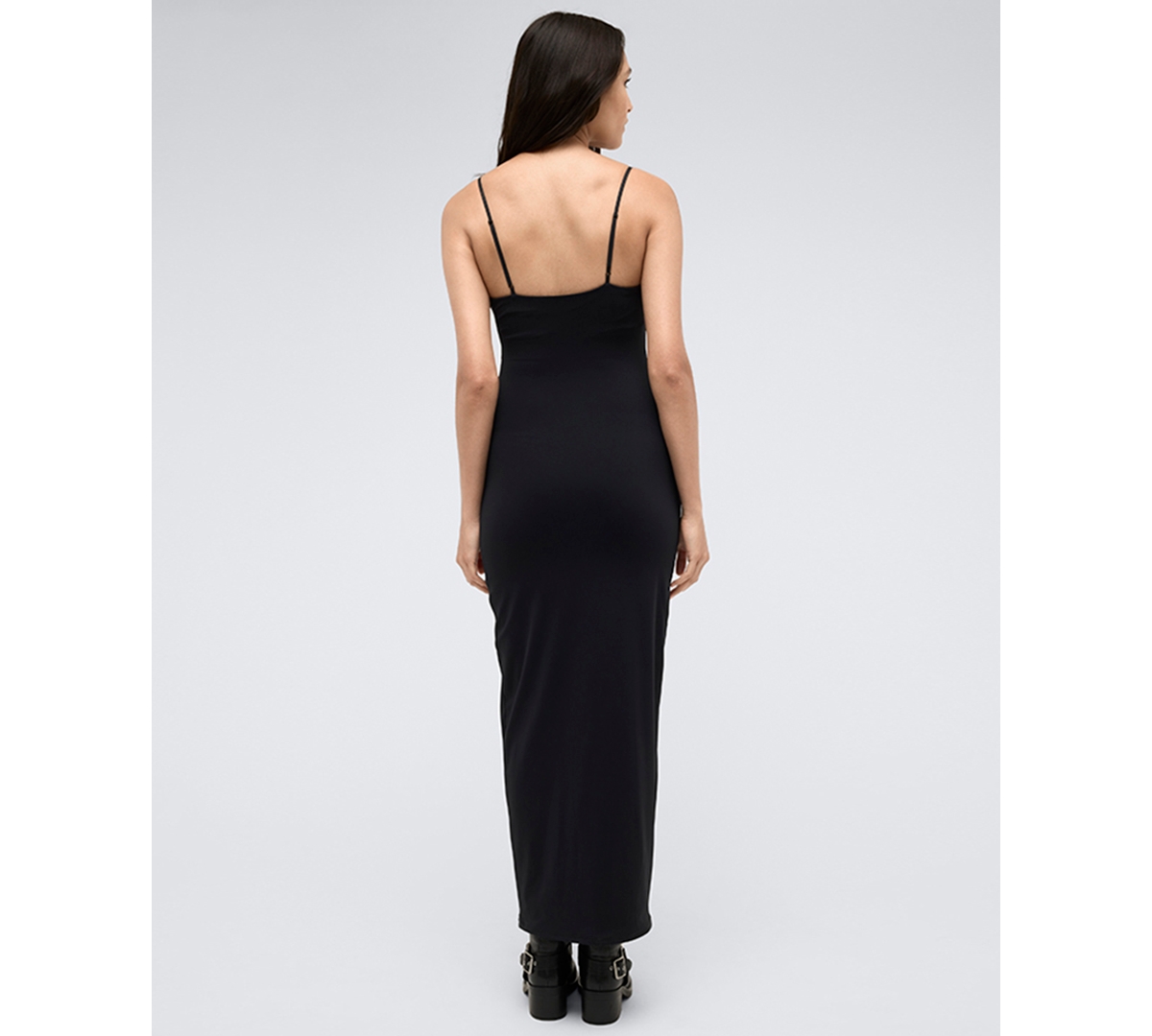 Shop Kenneth Cole Women's Athletic Stretch Slip Maxi Dress In Black