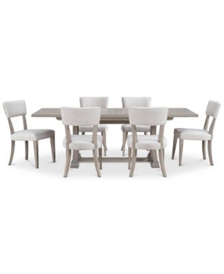 Sadie 7-Pc. Rectangular Dining Set (Table & 6 Upholstered Side Chairs), Created for Macy's