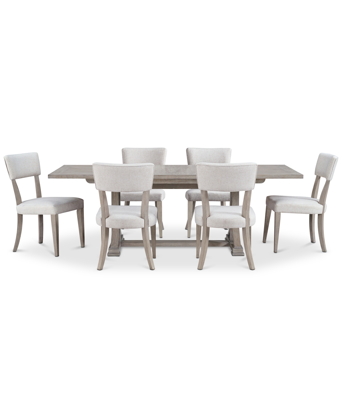 Macy's Sadie 7-pc. Rectangular Dining Set (table & 6 Upholstered Side Chairs), Created For  In Gray