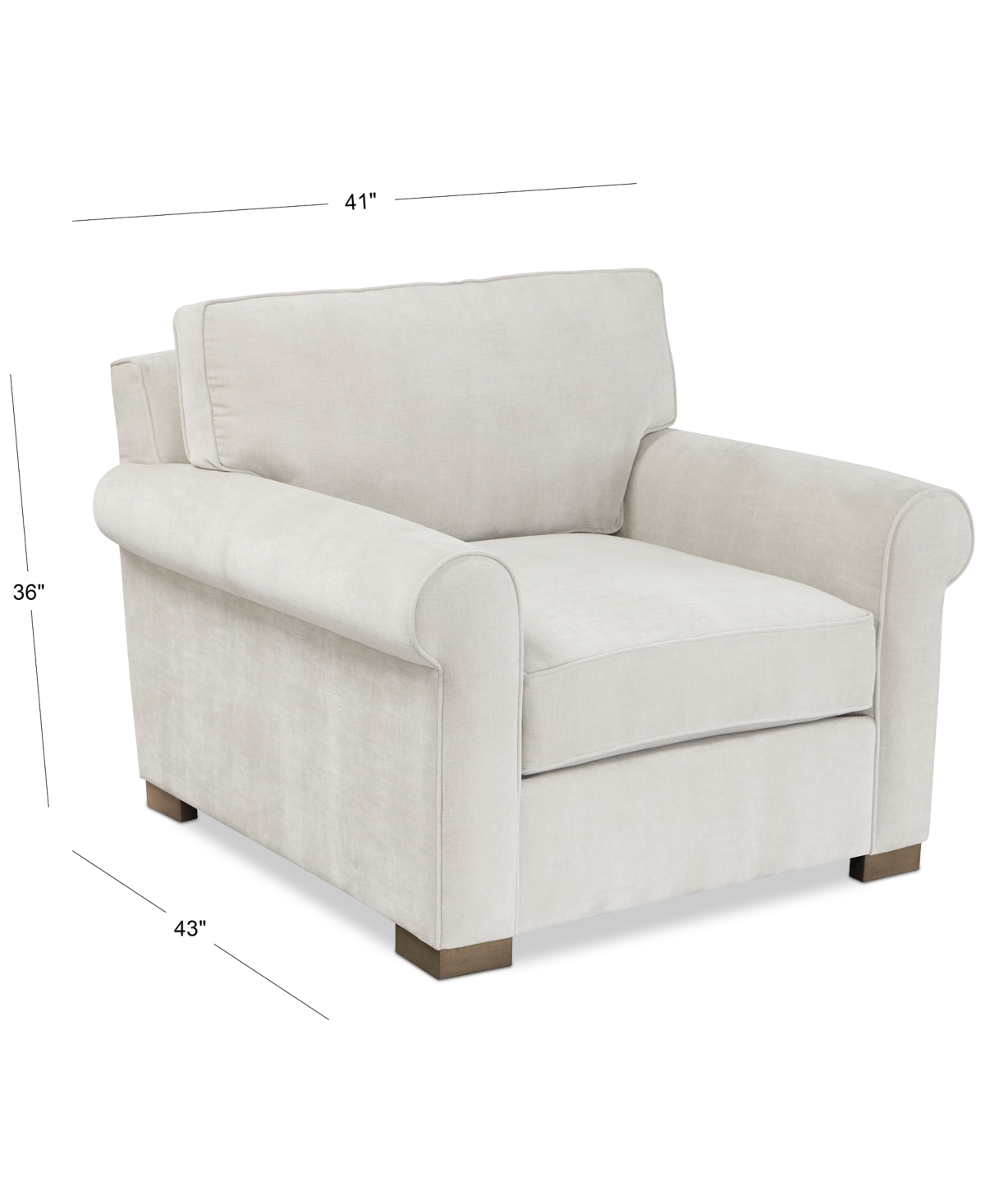 MACY'S MARLYANN FABRIC ROLL ARM ACCENT CHAIR, EXCLUSIVELY AT MACY'S 