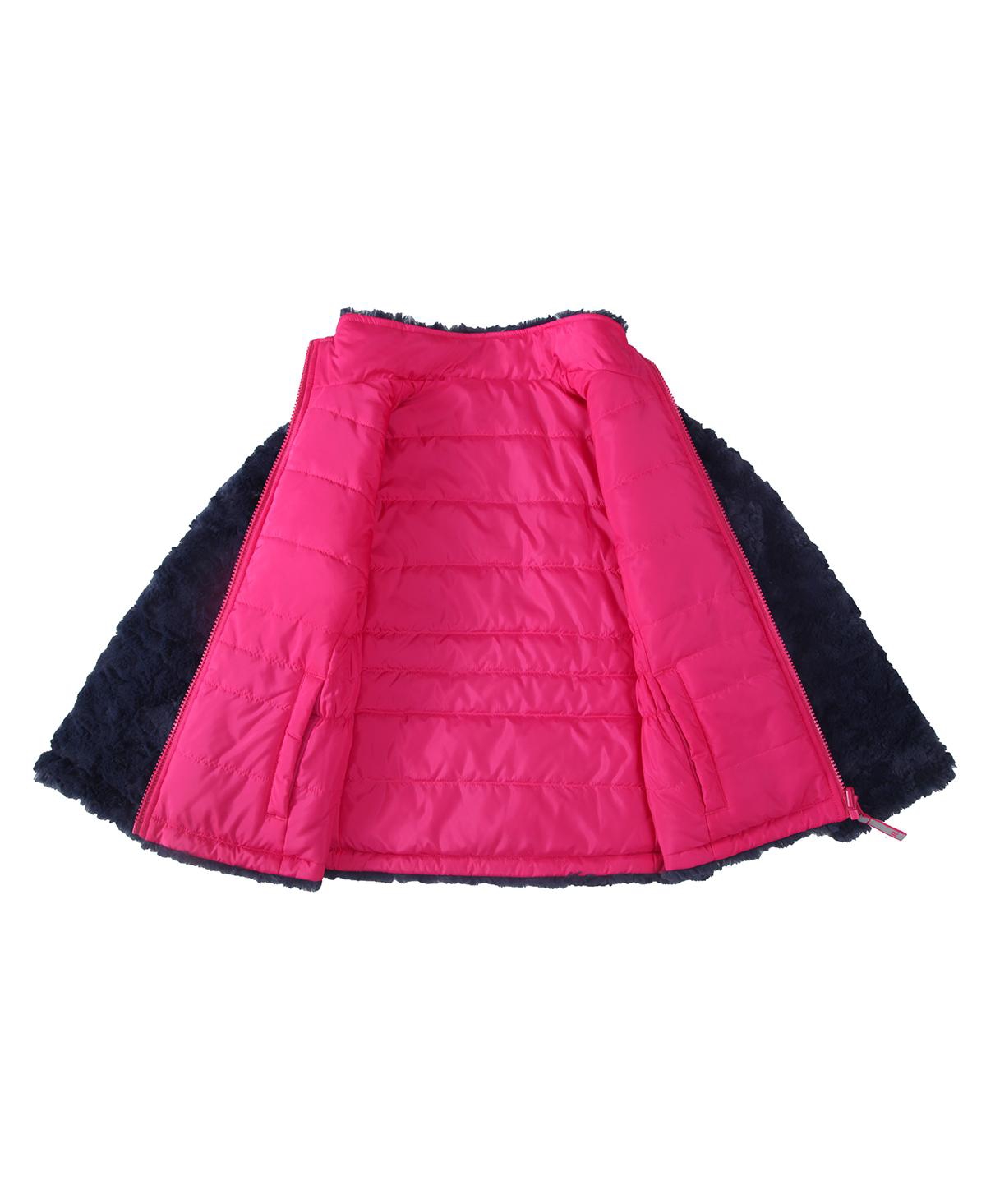 Rokka&Rolla Girls Reversible Sherpa Fleece Puffer Jacket - Rose Pink