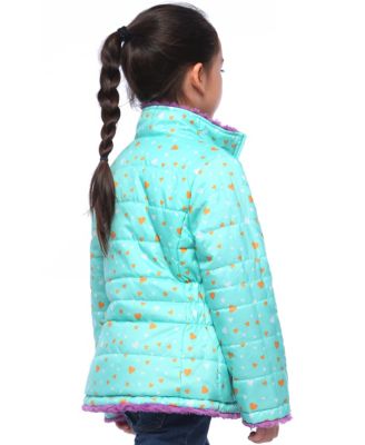 Girls Reversible Sherpa Fleece Puffer Jacket
