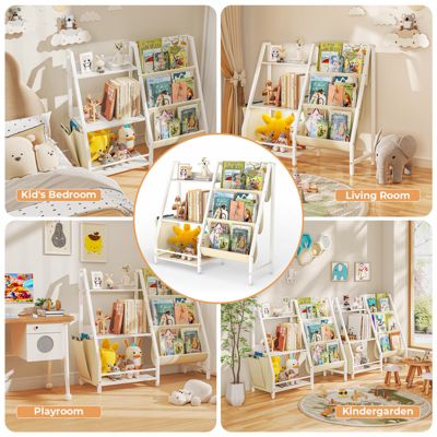 3-Tier Kids Bookshelf Multi-Functional Toy Organizer for Nursey and Kids Room