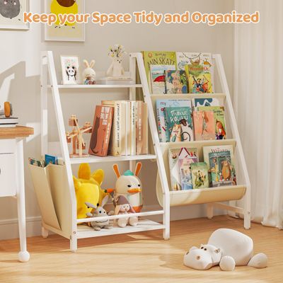 3-Tier Kids Bookshelf Multi-Functional Toy Organizer for Nursey and Kids Room