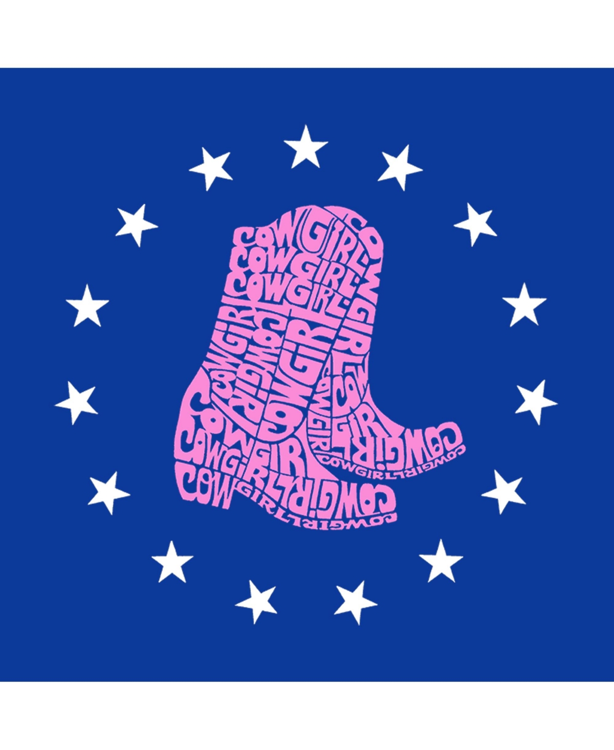 La Pop Art Boys Cowgirl Boots Word Art Crewneck Sweatshirt