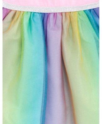 Girls Cheer Bear Rainbow Tulle Dress 