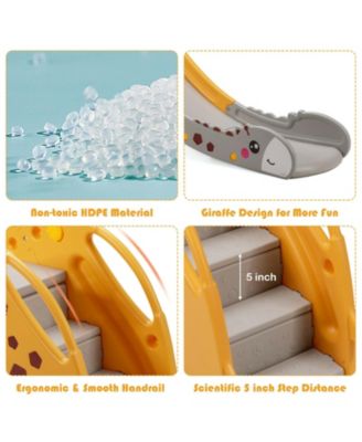 SUGIFT 3-in-1 Kids Climber Slide Play Set with Basketball Hoop