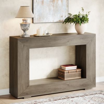 Farmhouse Console Table, 47 Inches Entryway Console Table with Storage, Industrial Hallway Accent Table for Living Room, Entrance