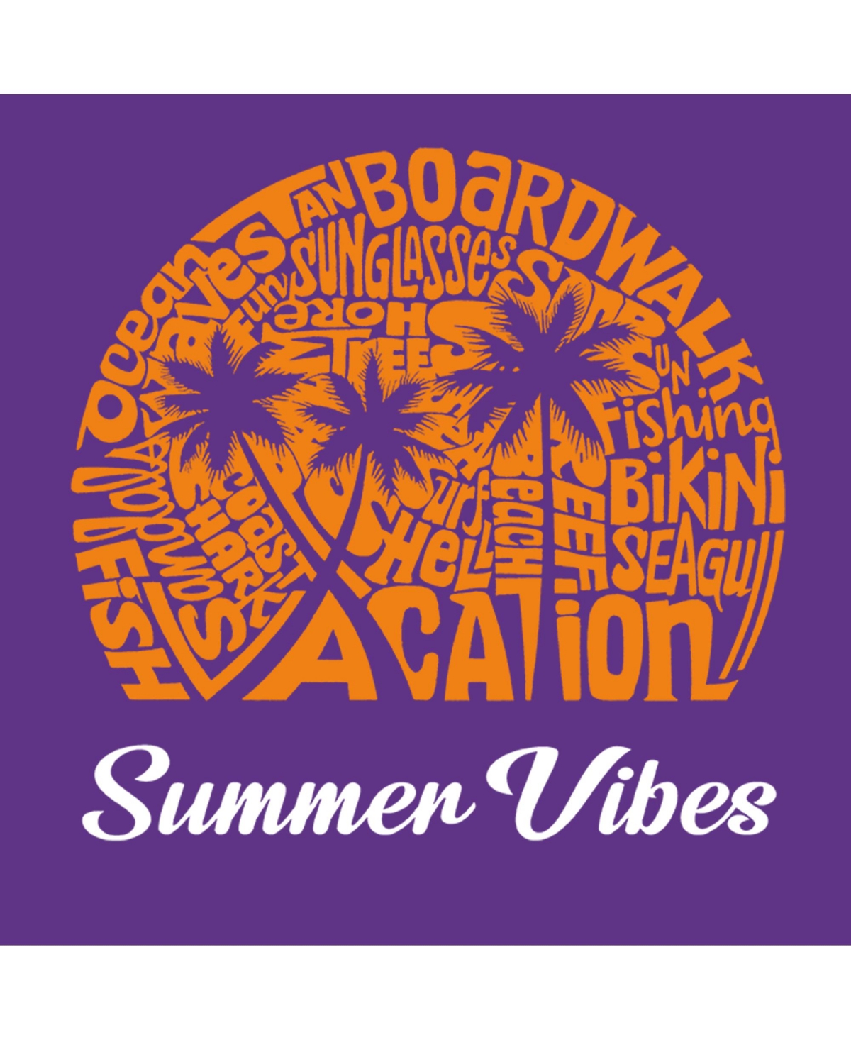 La Pop Art Girls Summer Vibes Word Art Long Sleeve T-Shirt