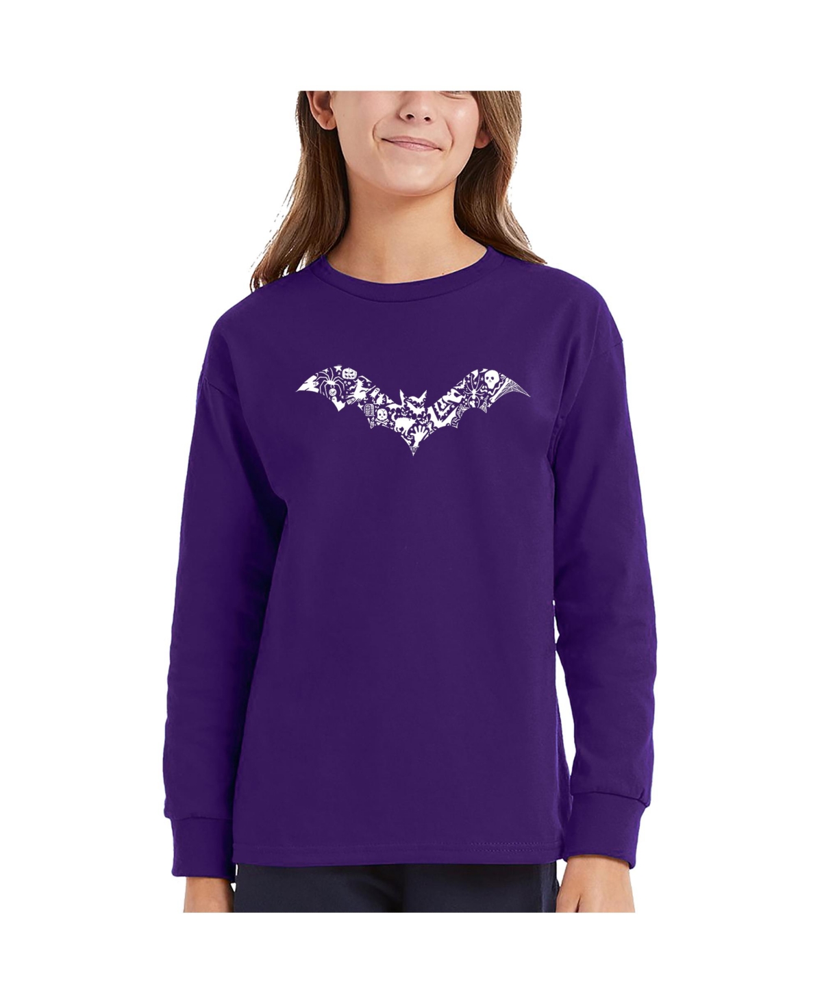 La Pop Art Girls Bat Pics Word Art Long Sleeve T-Shirt