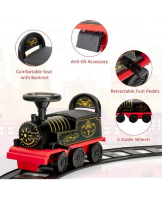 6V Electric Kids Ride On Train Motorized Train Toy w/ Track & 6 Wheels Green