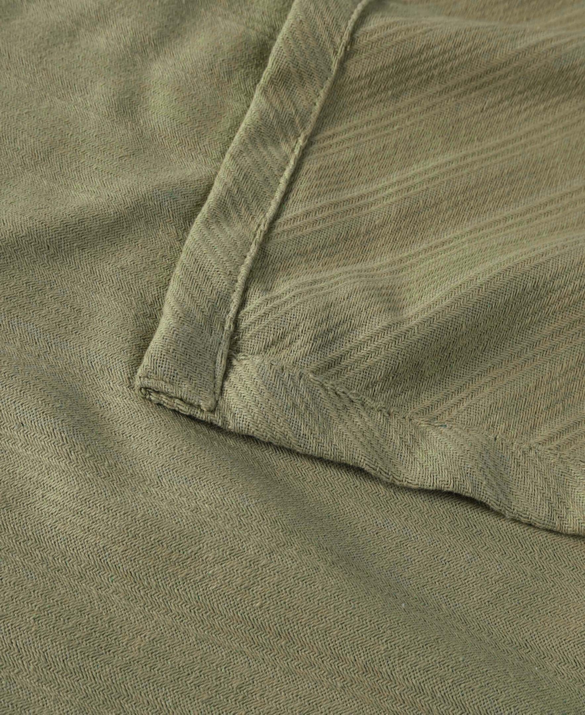 Superior Milan Cotton Jacquard Dobby Weave Textured Striped Lightweight Woven Blanket, California King In Sage